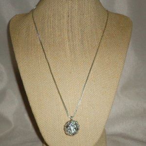 NEW FOSSIL STERLING SILVER CRYSTAL BALL NECKLACE